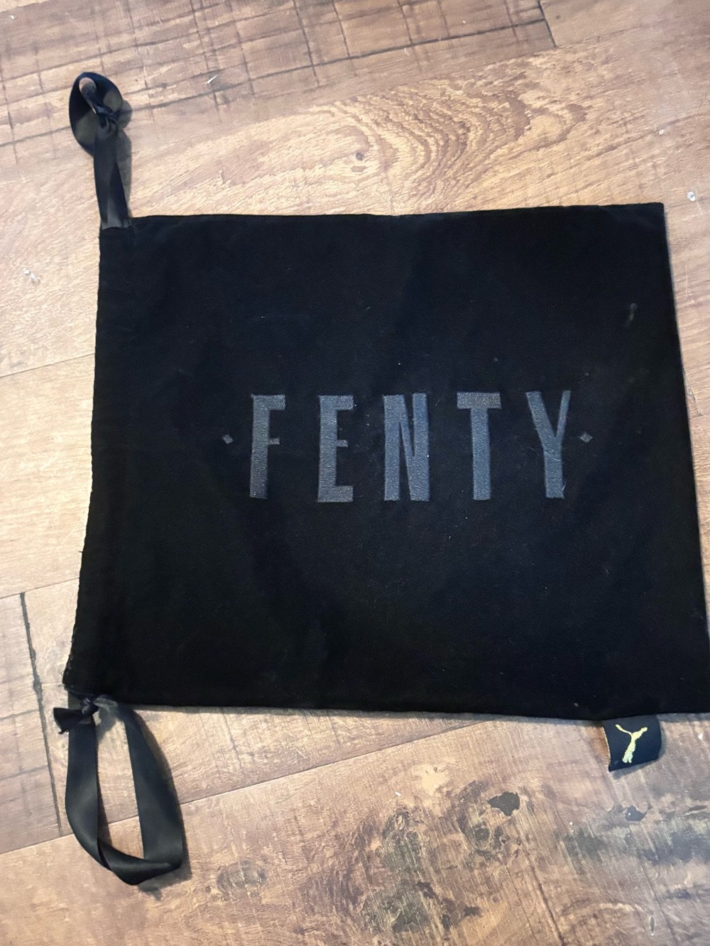 Fenty Beauty Black Velvet Drawstring Bag with Subtle Logo